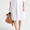Pleated Poplin Shirt Dress