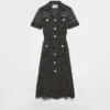 Polka-Dot Silk Chiffon Shirt Dress