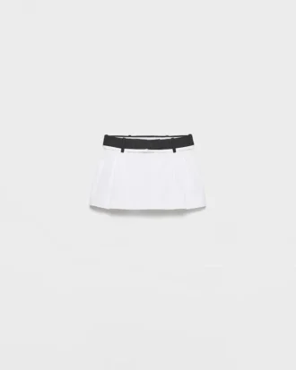 Poplin and Rush Stitch Miniskirt