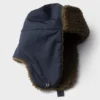 Poplin Trapper Hat with Fleece Lining