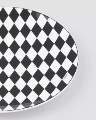 Porcelain Charger Plate – Checkerboard