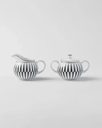 Porcelain Milk Jug and Sugar Bowl Set – Stripes