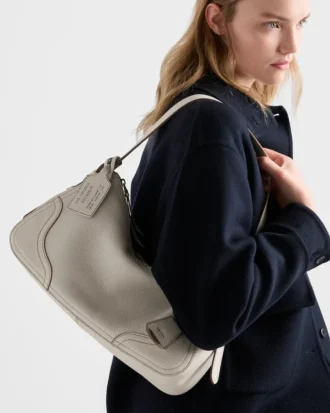 Prada Aimae Large Leather Shoulder Bag