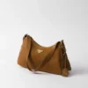 Prada Aimae Medium Suede Shoulder Bag