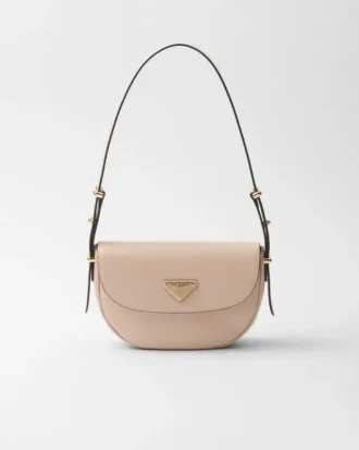 Prada Arqua Leather Shoulder Bag with Flap