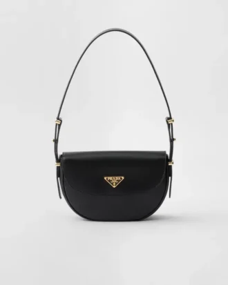 Prada Arqua Leather Shoulder Bag with Flap
