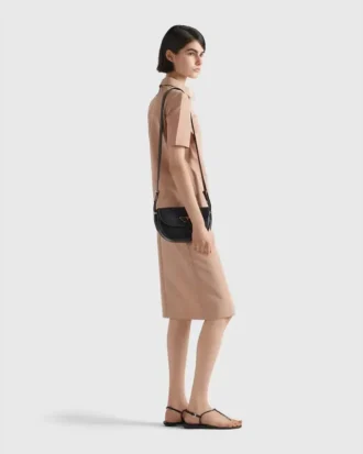 Prada Arqua Leather Shoulder Bag with Flap