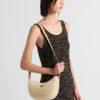Prada Arqua Shearling and Leather Shoulder Bag