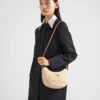 Prada Arqua Shearling and Leather Shoulder Bag