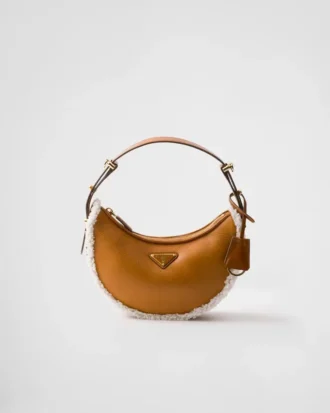 Prada Arqua Small Shearling Shoulder Bag