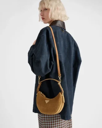 Prada Arqua Suede Shoulder Bag