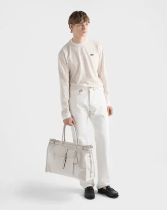 Prada Bonnie Denim and Leather Tote Bag