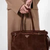 Prada Bonnie Large Suede Handbag