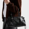 Prada Bonnie Medium Antiqued Leather Tote Bag