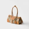 Prada Bonnie Medium Linen and Leather Handbag