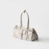 Prada Bonnie Medium Printed Linen and Leather Handbag