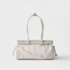 Prada Bonnie Medium Printed Linen and Leather Handbag