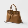 Prada Buckle Large Leather Handbag with Belt