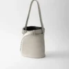 Prada Buckle Leather Bucket Bag with Belt
