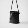 Prada Buckle Leather Bucket Bag with Belt