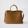 Prada Buckle Medium Leather Handbag with Double Belt