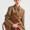 Prada Buckle Medium Leather Handbag with Double Belt
