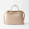 Prada Buckle Medium Leather Handbag with Double Belt