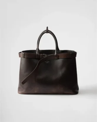 Prada Buckle Nappa Leather Bag with Belt