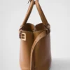 Prada Buckle Small Leather Handbag with Double Belt