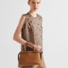 Prada Buckle Small Leather Handbag with Double Belt