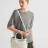 Prada Buckle Small Leather Handbag with Double Belt