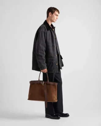 Prada Buckle Suede Bag with Belt