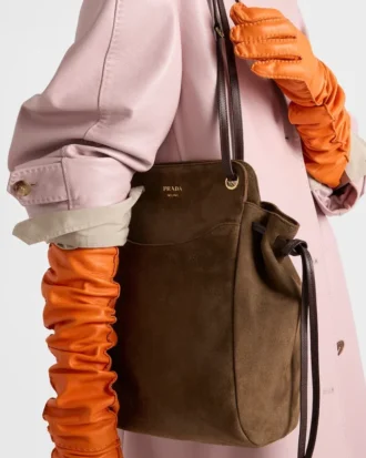 Prada Carry Medium Suede Tote Bag