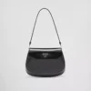 Prada Cleo Small Brushed Leather Shoulder Bag with Flap