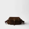 Prada Explore Medium Suede Shoulder Bag with Flap