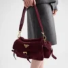Prada Explore Medium Suede Shoulder Bag with Flap