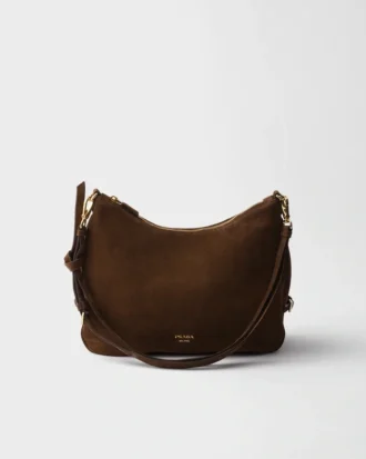Prada Fold Large Suede Bag