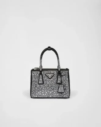 Prada Galleria Mini Satin Bag with Crystals