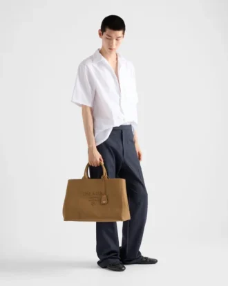 Prada Jardiniare Extra-Large Cotton Canvas Tote Bag