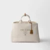 Prada Jardiniare Extra-Large Linen Blend Tote Bag