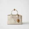 Prada Jardiniare Large Linen Blend Handbag