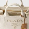 Prada Jardiniare Small Linen Blend Handbag