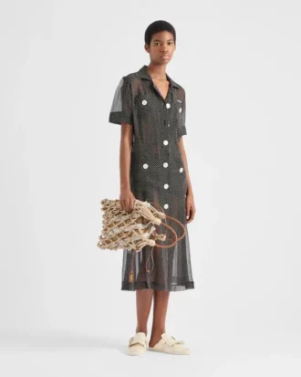 Prada Noua Medium Cotton Macrama Bag