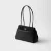 Prada Passage Medium Leather Bag with Re-Nylon Flap