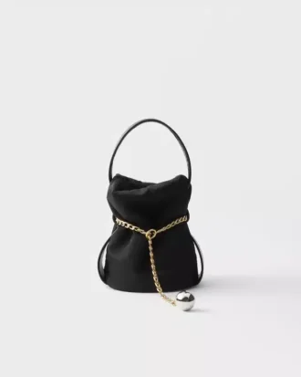 Prada Petit Sac Noir Mini Re-Nylon and Nappa Leather Bucket Bag