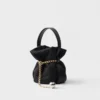 Prada Petit Sac Noir Mini Re-Nylon and Nappa Leather Bucket Bag