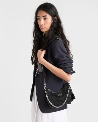 Prada Re-Edition 2005 Mesh and Brushed Leather Bag