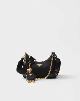Prada Re-Edition 2005 Re-Nylon and Saffiano Leather Bag with Charm