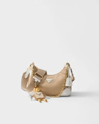 Prada Re-Edition 2005 Re-Nylon and Saffiano Leather Bag with Charm