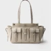 Prada Route Large Canvas and Leather Tote Bag